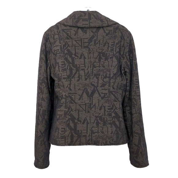 Krizia Jeans Jacket Women's Vintage Size 10 Gray Taupe Double Zip Pockets Moto - Picture 5 of 16